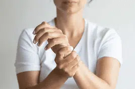 Senior woman having wrist pain