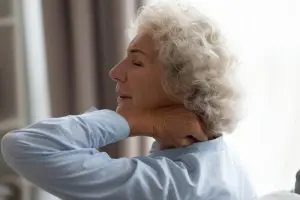 old woman experiencing cervical decompression